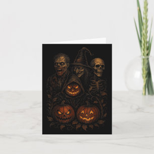 Tarjeta Espeluznante Calabaza de Halloween Tirosa Bruja Zo