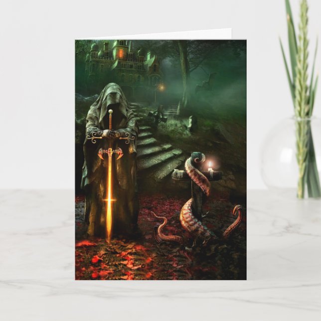 Tarjeta espeluznante de Halloween (Anverso)