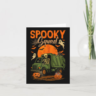 Tarjeta Espeluznante Escuadrón de Halloween Manejando Basu