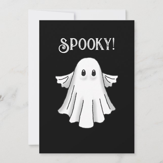 Tarjeta espeluznante feliz de Halloween (Anverso)