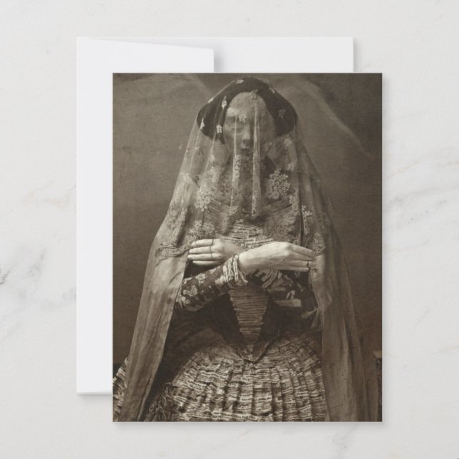 Tarjeta Espeluznante fotografía victoriana de una mujer mu