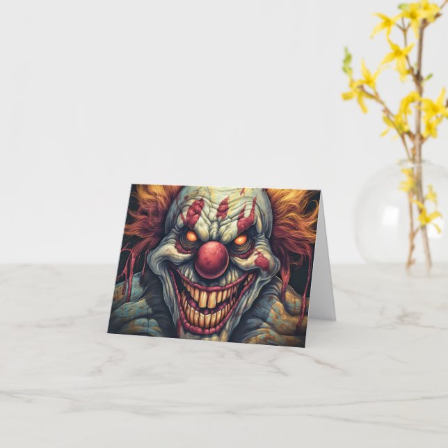 Tarjeta Espeluznante Funhouse Carnival Cloween (flor amarilla)