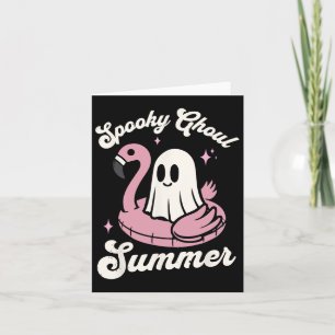 Tarjeta Espeluznante Ghoul verano lindo fantasma Flamingo