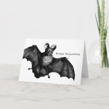 Espeluznante murciélago vintage feliz Halloween