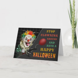 Tarjeta Espeluznante payaso Creepy Circus Halloween Funny