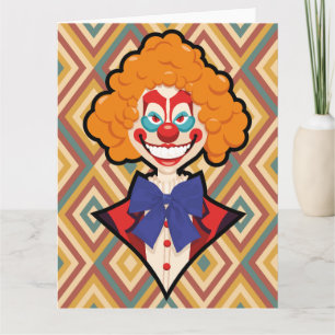 Tarjeta Espeluznante payaso retro trepidante Halloween col
