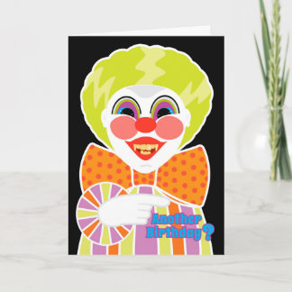Tarjeta Espeluznante Payaso Temeroso De Pasar A Ser Mayor