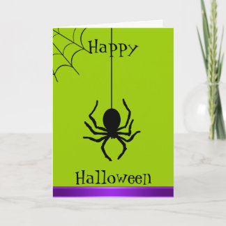 Tarjeta espeluznante verde del feliz Halloween de