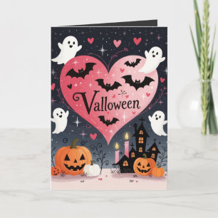Tarjeta Espeluznante y Sentimental Valloween Iluminado por