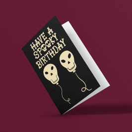 Tarjeta Espeluznantes globos con forma de cráneo de cumple