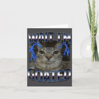 Tarjeta Espera, soy el gato con cuernos, meme divertido de
