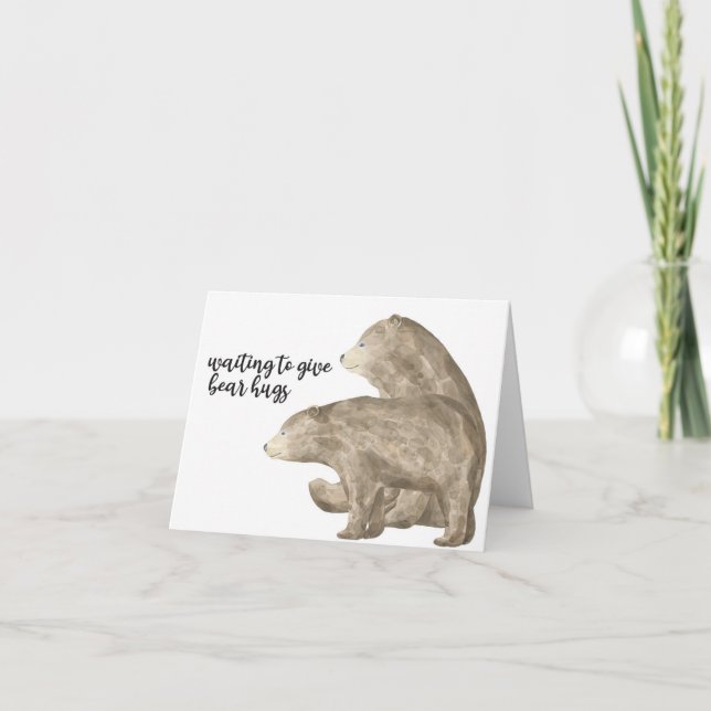Tarjeta Esperando a dar abrazos al oso (Anverso)
