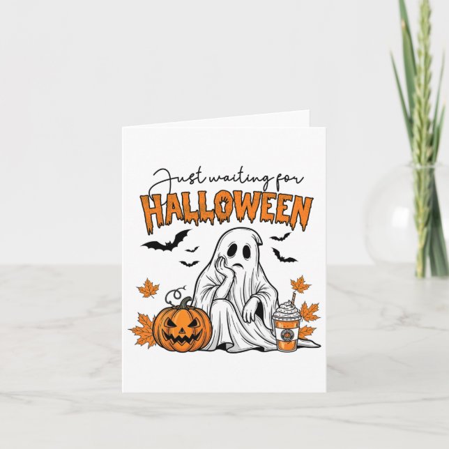 Tarjeta Esperando A Halloween Ghost Spooky Summer Vac (Anverso)