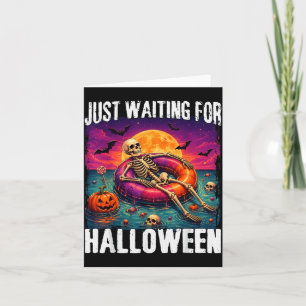 Tarjeta Esperando el Verano de Halloween Esqueleto Hombres