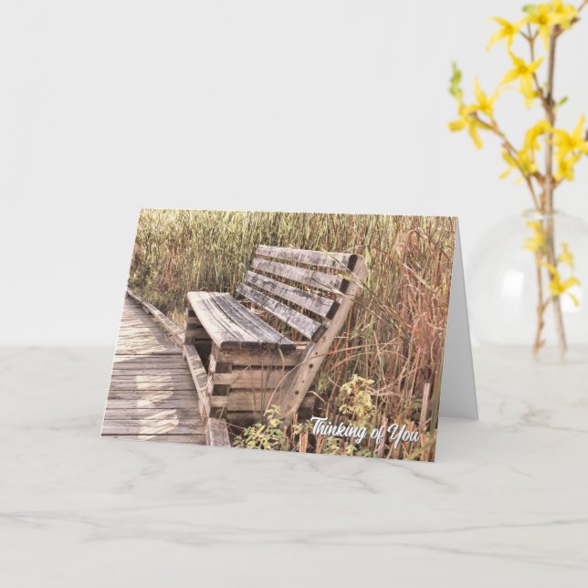 Tarjeta Esperando en el banquillo - Pensando de carta (flor amarilla)