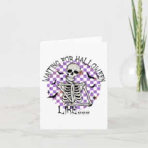Tarjeta Esperando Halloween Como Funny Skeleton Spooky H