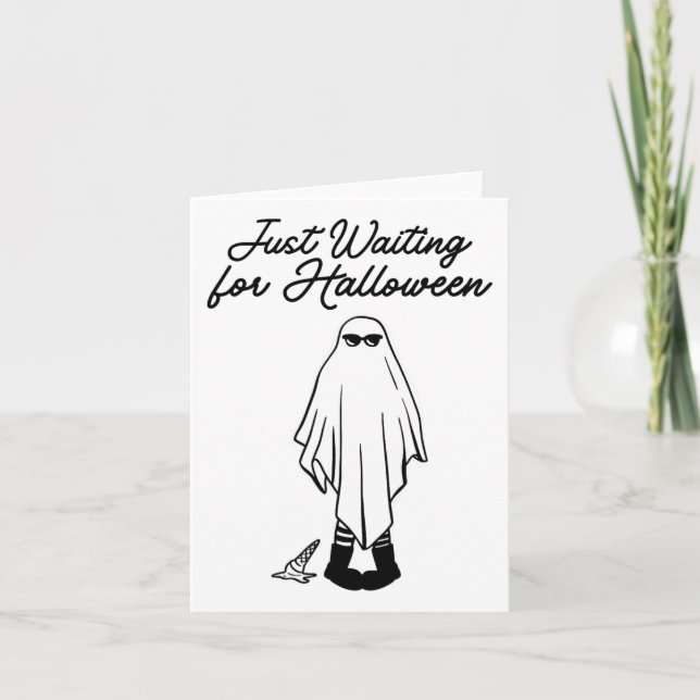 Tarjeta Esperando Halloween Fantasma Fantasma Hal Summer H (Anverso)