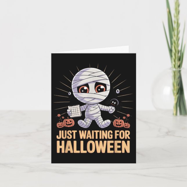 Tarjeta Esperando Halloween Funny Cita S De Halloween (Anverso)