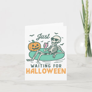 Tarjeta Esperando Halloween Funny Skeleton Spooky S
