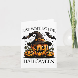 Tarjeta Esperando La Calabaza De Verano De Halloween