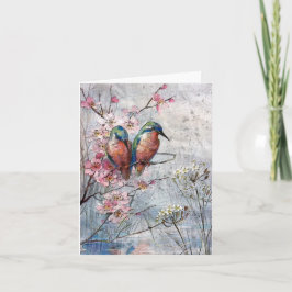 Tarjeta Esperando La Cena De Pájaro Kingfisher