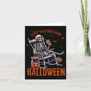 Tarjeta Esperando la parte de halloween del esqueleto de H