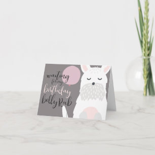 Tarjeta Esperando mi Belly de cumpleaños Rub