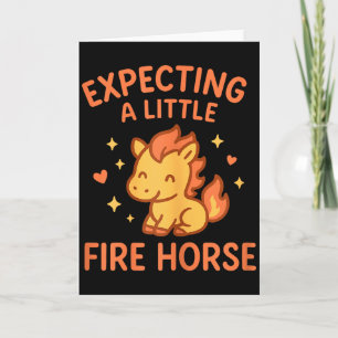 Tarjeta Esperando un pequeño caballo de fuego lindo divert