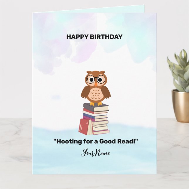 Tarjeta "¡Esperando una buena lectura!" BIRTHDAY, amante d (Planta pequeña)