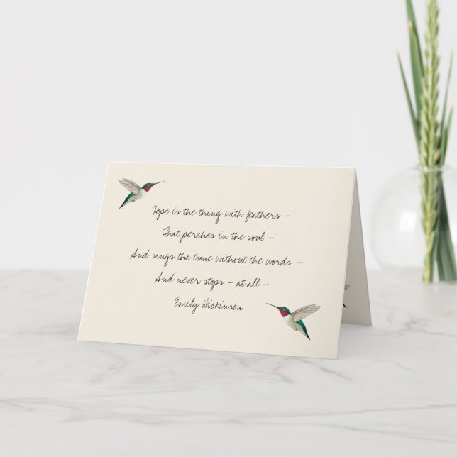 Tarjeta Esperanza Colibríes de Garganta Rubí (Anverso)