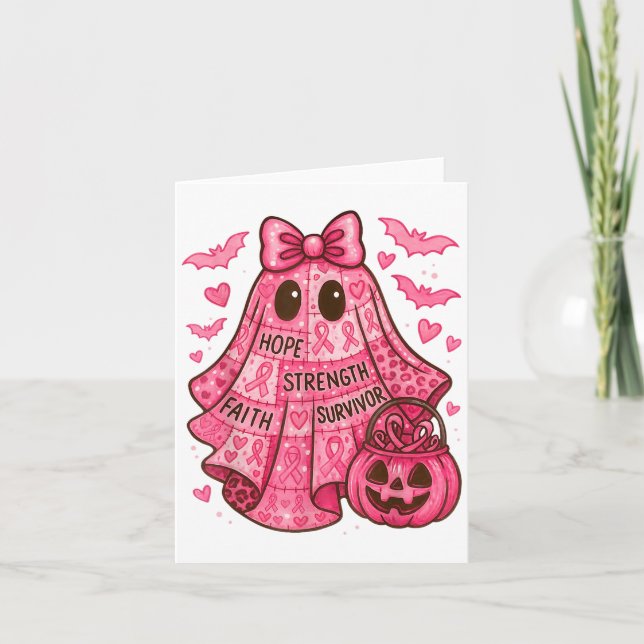 Tarjeta Esperanza de cáncer de mama Fuerza Sobreviviente d (Anverso)