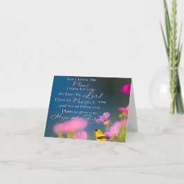 Tarjeta Esperanza y futuro flores y pájaro