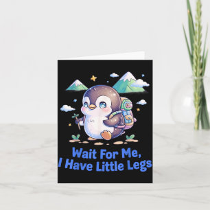 Tarjeta Esperar a tener pingüino de patas pequeñas diverti