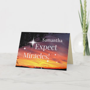 Tarjeta Esperar Milagros Sparkle Sunset ponerse bien pront