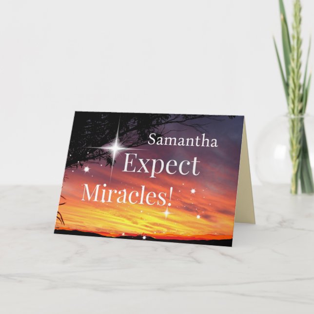 Tarjeta Esperar Milagros Sparkle Sunset ponerse bien pront (Anverso)