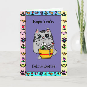 Tarjeta Espero que te sientas mejor Juego de palabras de