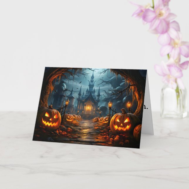 Tarjeta Espero que tengas un feliz Halloween (Orquídea)