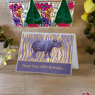 Tarjeta Espero que tu cumpleaños número 60 sea el rinocero