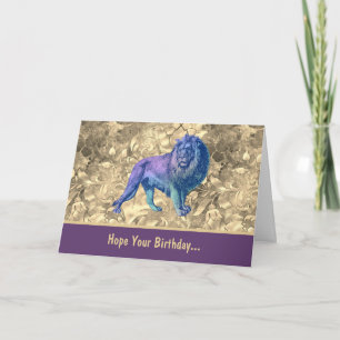Tarjeta Espero que tu cumpleaños sea como león azul salvaj