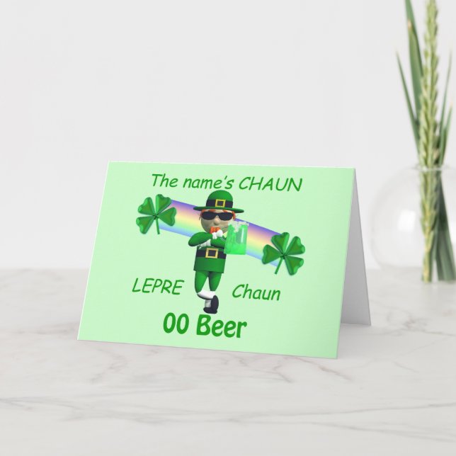 Tarjeta Espía divertido del Leprechaun (Anverso)