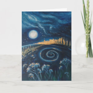 Tarjeta Espiral bajo la luna
