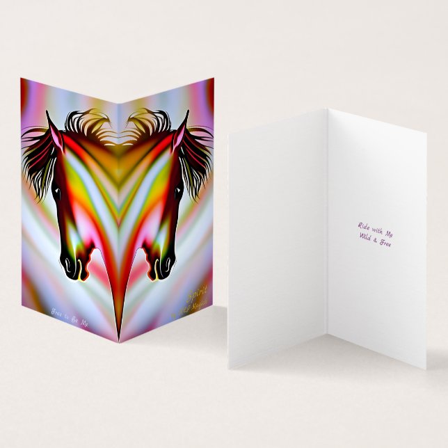 Tarjeta Espíritu - AI Fantasy Art Print Horse (Interior y exterior)