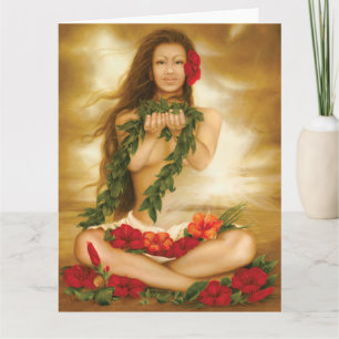 Tarjeta Espíritu de Aloha del artista Lori Higgins 8.5x11