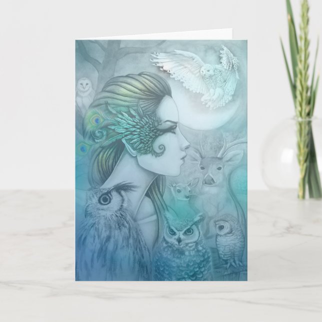 Tarjeta Espíritu de Artemisa 2 Diana Diosa Arte Fantasía (Anverso)