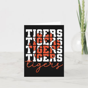 Tarjeta Espíritu de Nombre de Deportes Escolares Tigres Vi