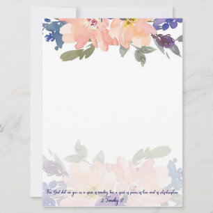 Tarjeta Espíritu de Poder floral acuarela rosa  