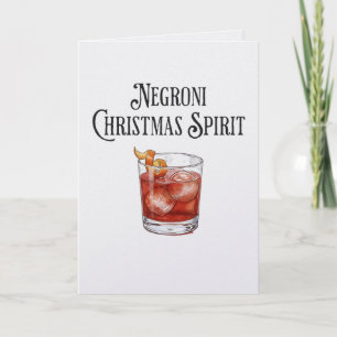 Tarjeta Espíritu divertido de Navidad Negroni Cóctel festi