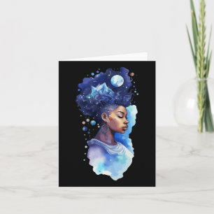 Tarjeta Espíritu negra mujer afro Chica galaxia Melanin Mo