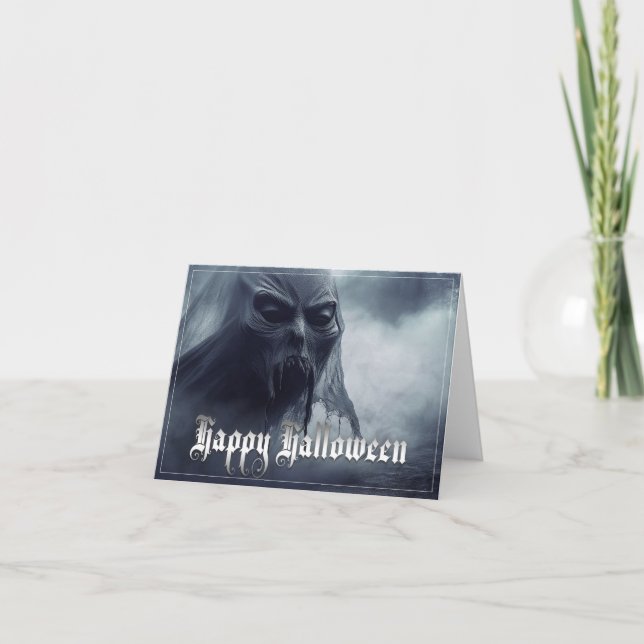 Tarjeta Espíritu negro en un paisaje infernal - Halloween (Anverso)