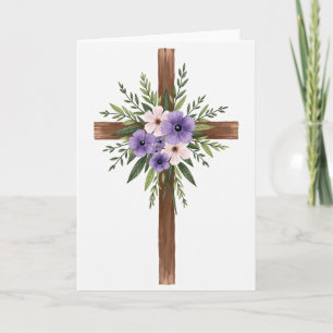 Tarjeta Espiritual de Cruz Floral